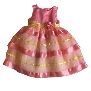 Girls 2 dress bundle Pink and Yellow Layered Dress size 4 & 5